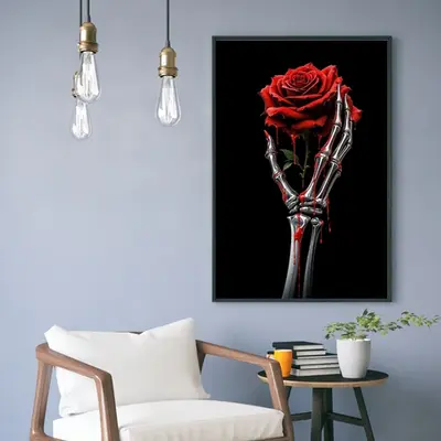 Red Rose - Silver Bones
