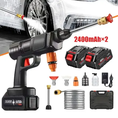 SRGARH THS Portable Cordless Car Wash Spray Gun, Two Batteries, High Voltage, for Home, Garden, Car