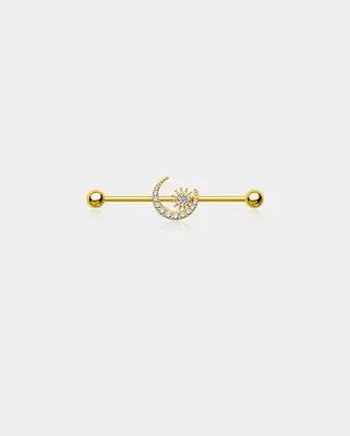 Moon and Sun Industrial Barbell - Gold