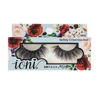 (12 Pairs) Ioni Spikey Crisscross Doll Lashes - 3D Faux Mink