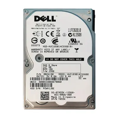 T855K Dell 147GB 6Gb/s SAS 10000 2.5-inch 64MB Hard Drive