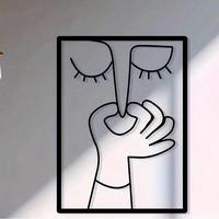 Modern Metal Wall Art, 1 Count Abstract Wire Design Wall Decor with Humor Scent Theme, Wall Hanging Decor for Home Bathroom L...