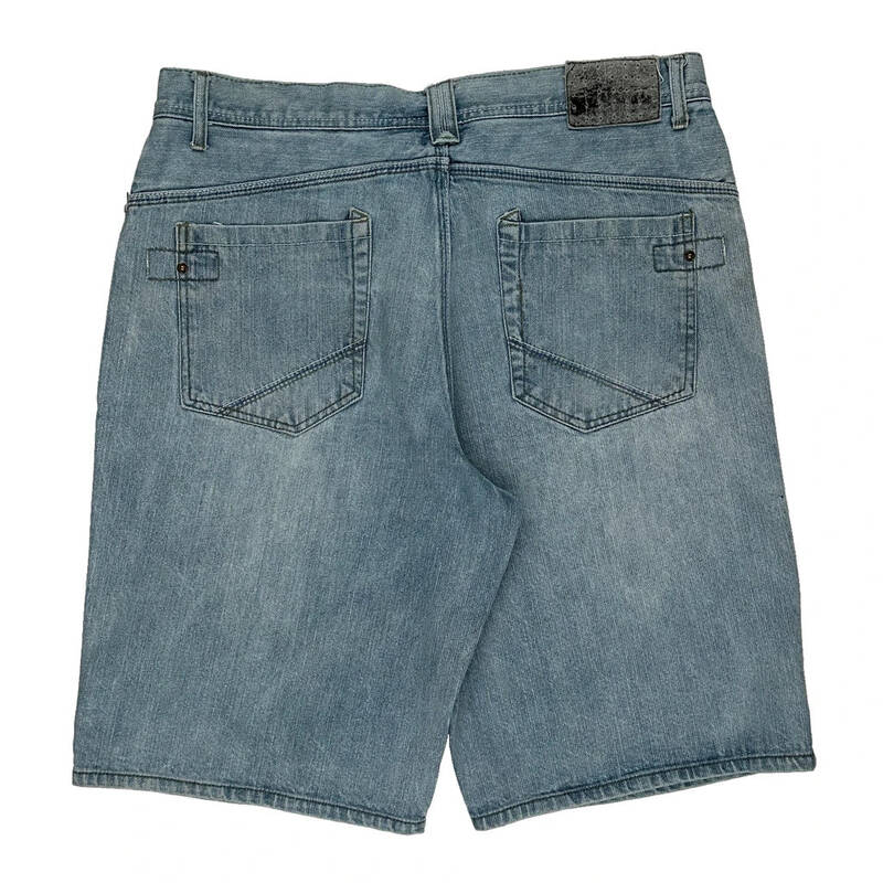 Piping Hot Denim Shorts - 36W 12L Light Wash Denim | Size: 36″ waist