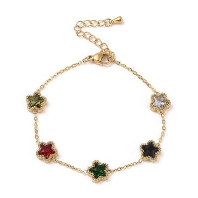Glass Star Link Chain Bracelet