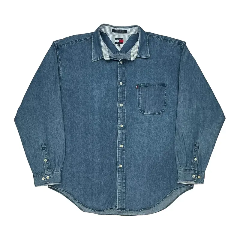 Tommy Jeans Denim Shirt - 2XL Blue Cotton