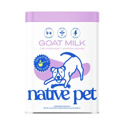 Native Pet Goat Milk for Dogs - Protein Packed, Full Fat, Energy Boost - Fuels Active Pups, Promotes Recovery - All Ages