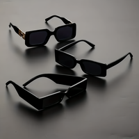 Trendy Elegant 3pcs Square Frame Glasses Set for Men & Women, Ideal for Holiday Party Decoration & Photography Props, polariz...