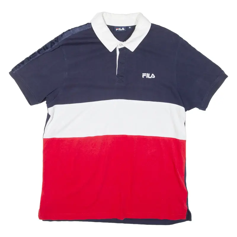 FILA Mens Polo Shirt Blue XL