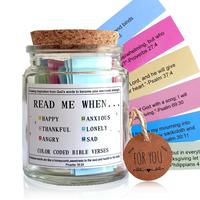 Bible Verse Jar, 96pcs/set Bible Scripture Paper with 1 Count Glass Jar, Inspiring Prayer and Reflection Jar, Christian Gift ...
