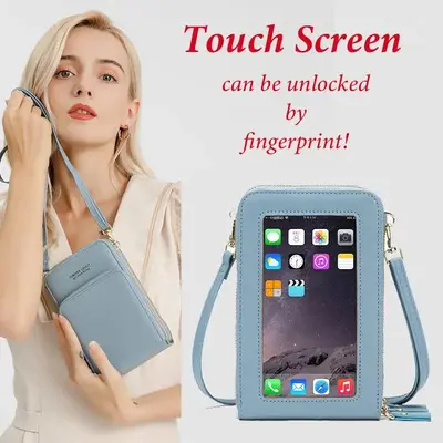 SJ015 Large Capacity Multi-Functional Solid Color Fashion Simple Shoulder Small Bag Touch Screen Crossbody Phone Bag for Wome...