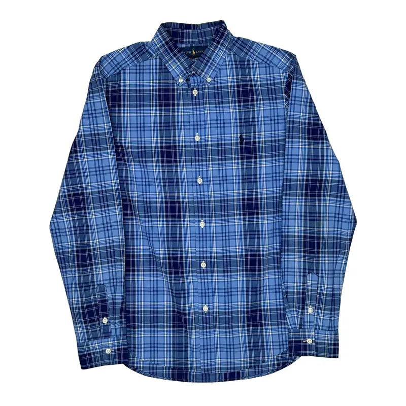 Ralph Lauren Checked Patterned Shirt - Medium Blue Cotton