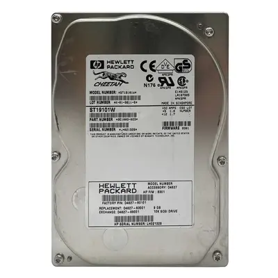 D4627-60101 HP 9.1GB Ultra WIDE SCSI 10000 3.5-inch Hard Drive