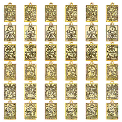 36Pcs 6 Style Tibetan Style Alloy Pendants