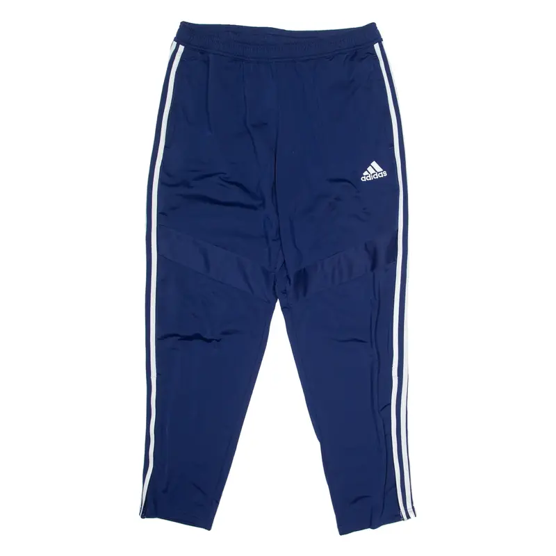 ADIDAS Mens Track Pants Blue Tapered L W32 L29