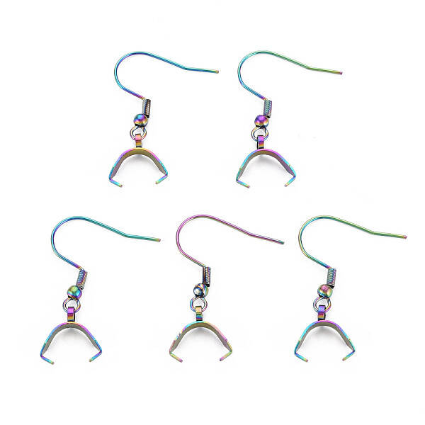 Rainbow Color 304 Stainless Steel Earring Hooks