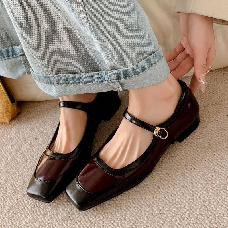 CHIKO Brisda Square Toe Block Heels Mary Jane Shoes