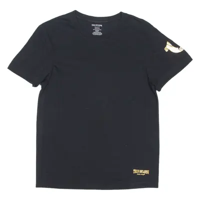 TRUE RELIGION Mens T-Shirt Black Crew Neck M