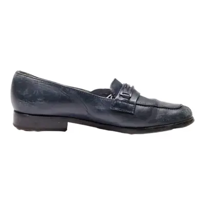 BALLY Loafer Shoes Black Leather Womens UK 4