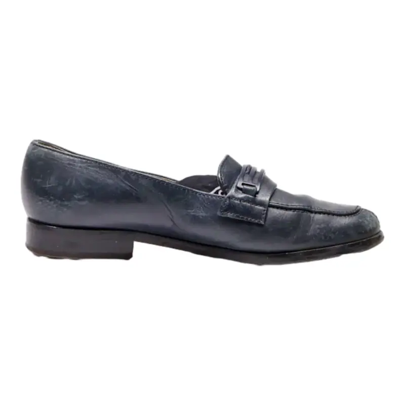BALLY Loafer Shoes Black Leather Womens UK 4