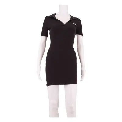 SLAZENGER Womens Bodycon Dress Black Short Sleeve Knee Length UK 8