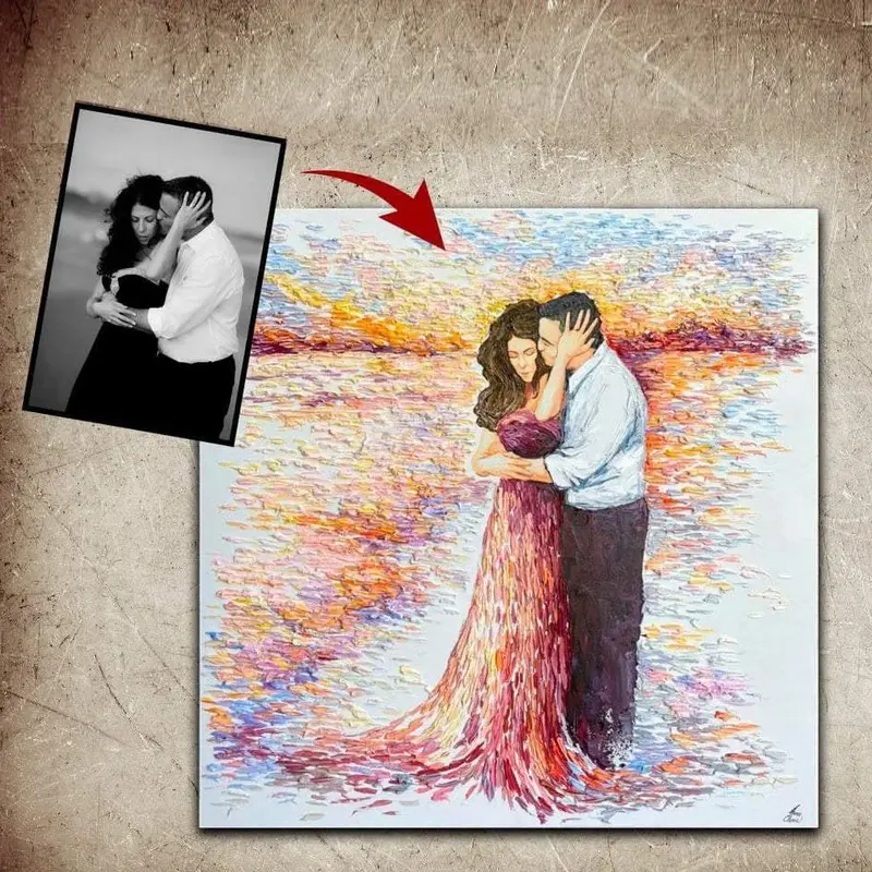 Painting From Photo People Canvas From Photo Wedding Family Photo On Canvas | CUSTOM PORTRAIT