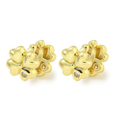 Brass Micro Pave Clear Cubic Zirconia Cuff Earrings