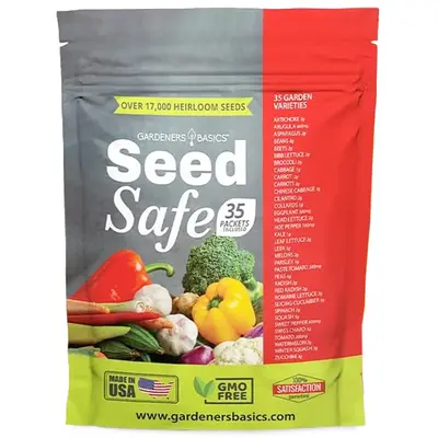 Seed Safe Survival Seed Kit - 35 Heirloom Variety Pack Great Gardening Gift & Seed Starter Kit with 17,000 Seeds Plant GMO-fr...