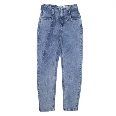 INDIGO REIN High Waist Bleached Y2K Jeans Blue Denim Slim Tapered Womens W26 L27
