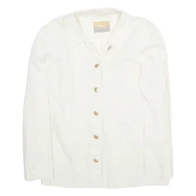 ONLY Womens Shirt Beige Collared Long Sleeve S