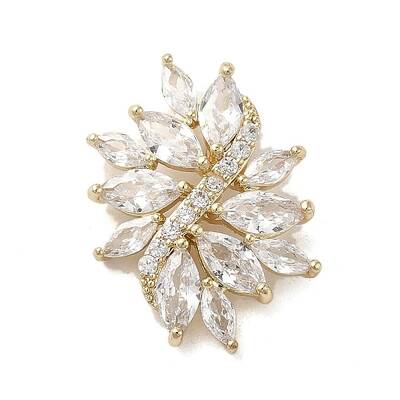 Brass Micro Pave Clear Cubic Zirconia Pendants
