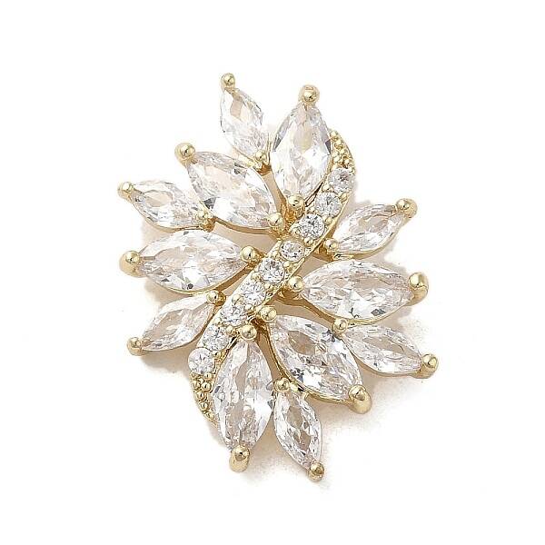 Brass Micro Pave Clear Cubic Zirconia Pendants
