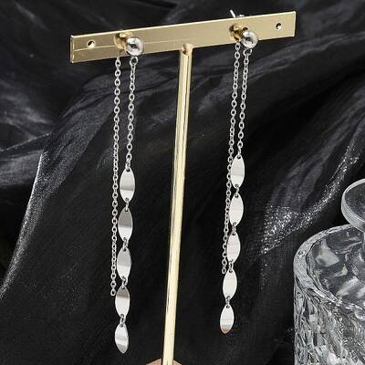 304 Stainless Steel Tassel Stud Earrings for Women