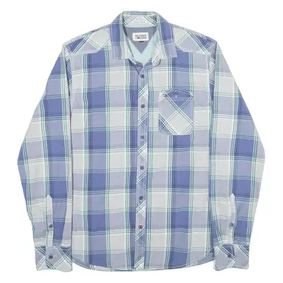 TOMMY HILFIGER Shirt Blue Check Long Sleeve Mens S