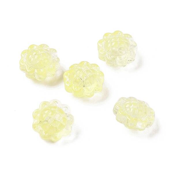 Transparent Spray Painted Glass Beads