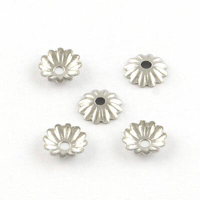 Tarnish Resistant Flower 304 Stainless Steel Bead Caps