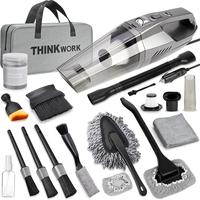 【Deals for You Days】THINKWORK Car Cleaning Kit, Car Vacuum Kit, Gray Car Interior Detailing Kit with 8000PA High Power Va...