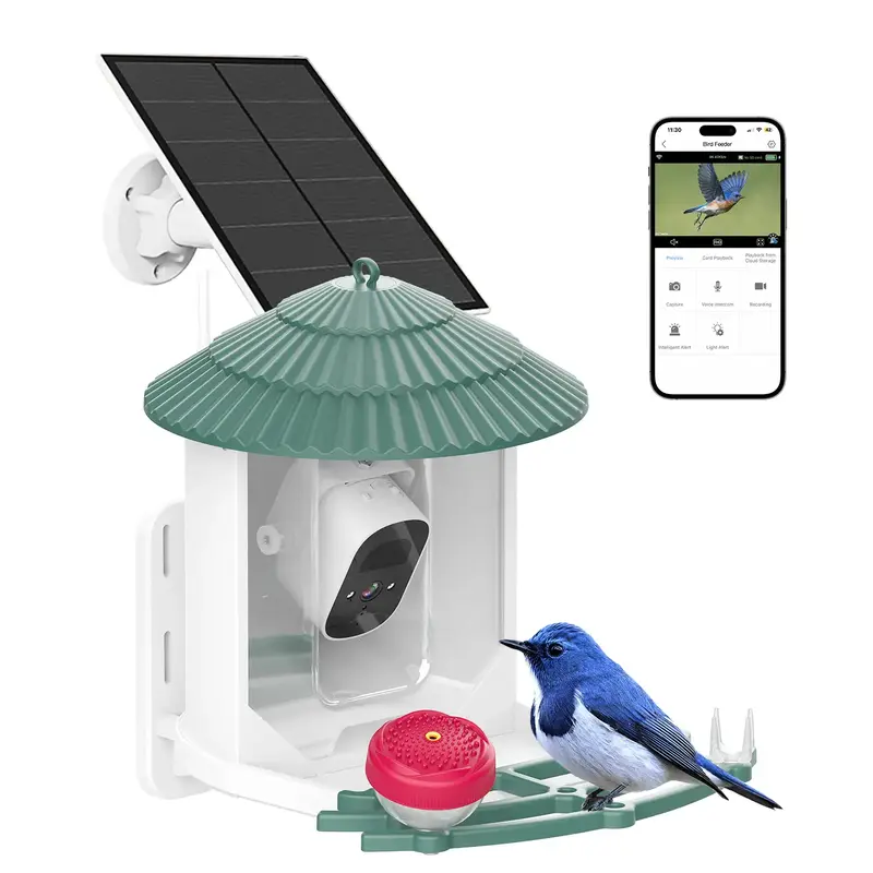 Smart Bird Feeder with Camera, 2.5K HD Camera with Solar Panel, Automatic Bird Video Capture and Motion Detection (with Night...