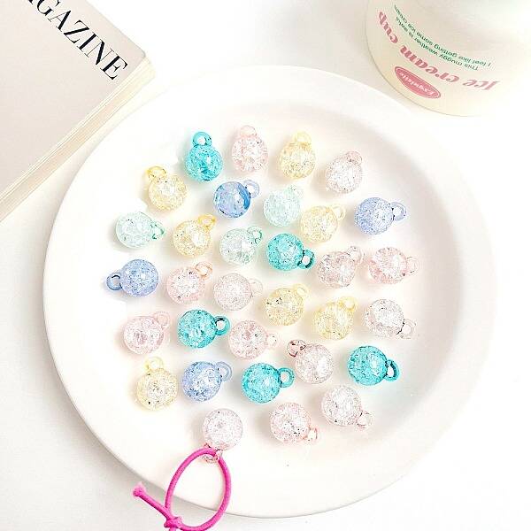 Transparent Crackle Acrylic Beads