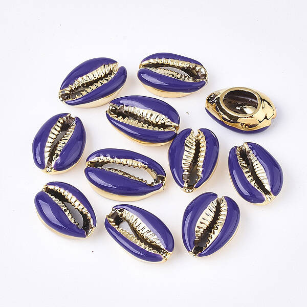 Electroplated Cowrie Shell Beads