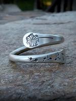 Vintage Flower Design Rings for Women for Summer with Dandelion Decor, Fashion Accessories, Trendy All-match & Exquisite Jewe...