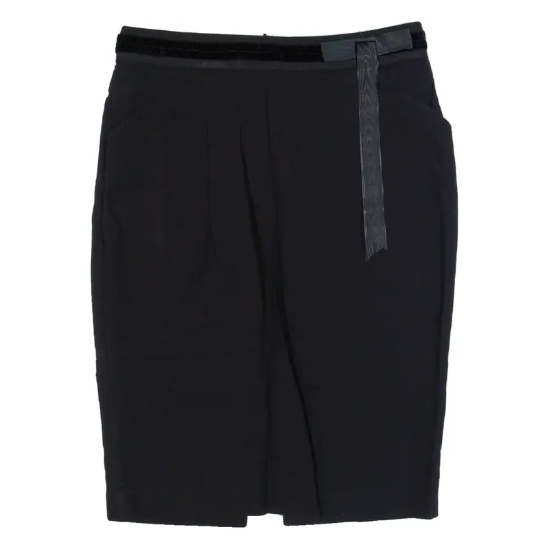 WHISTLES Womens Pencil Skirt Black Knee Length UK 8
