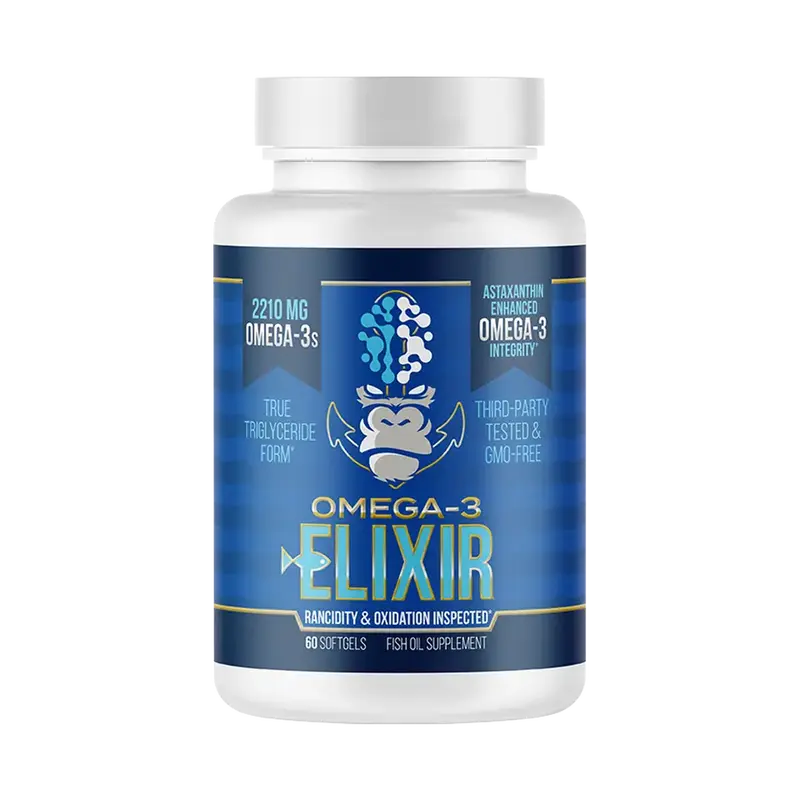 Gorilla Mind - Omega-3 Elixir - Third Party Tested Fish Oil Supplement - 60 Softgels (30 servings) Fitness Healthcare