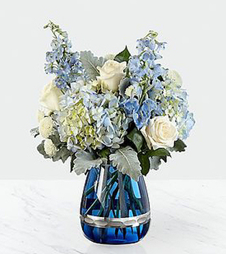 Faithful Guardian Bouquet - Blue and White