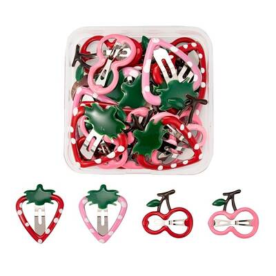 24Pcs 4 Style Iron Snap Hair Clips