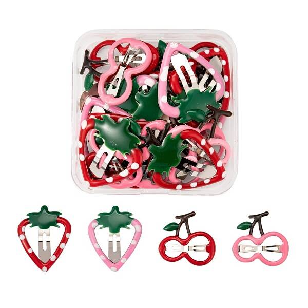 24Pcs 4 Style Iron Snap Hair Clips