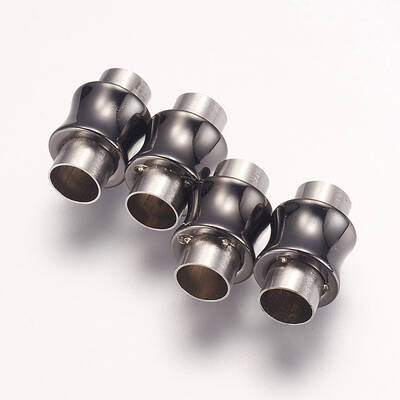 304 Stainless Steel Magnetic Clasps with Glue-in Ends