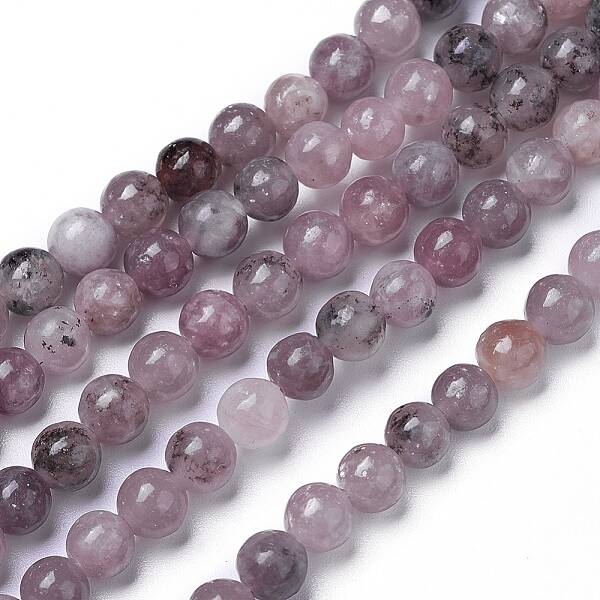 Natural Lepidolite/Purple Mica Beads Strands