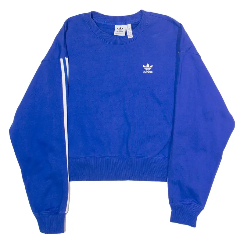 ADIDAS ORIGINALS Womens Sweatshirt Blue Crew Neck XS