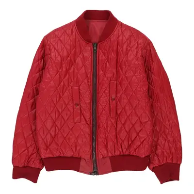 Oaks by Ferre Reversible Bomber Jacket - Large Red Polyester | Size: large
