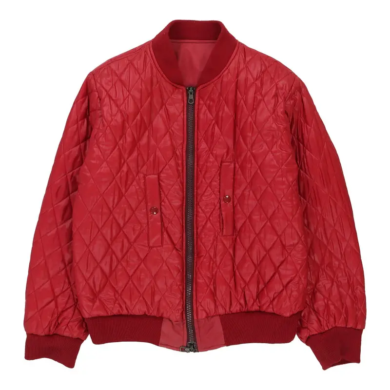 Oaks by Ferre Reversible Bomber Jacket - Large Red Polyester | Size: large